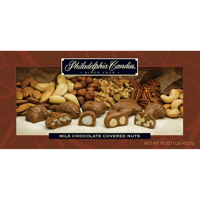 Philadelphia Candies Milk Chocolate Covered Assorted Nuts, 1 Pound