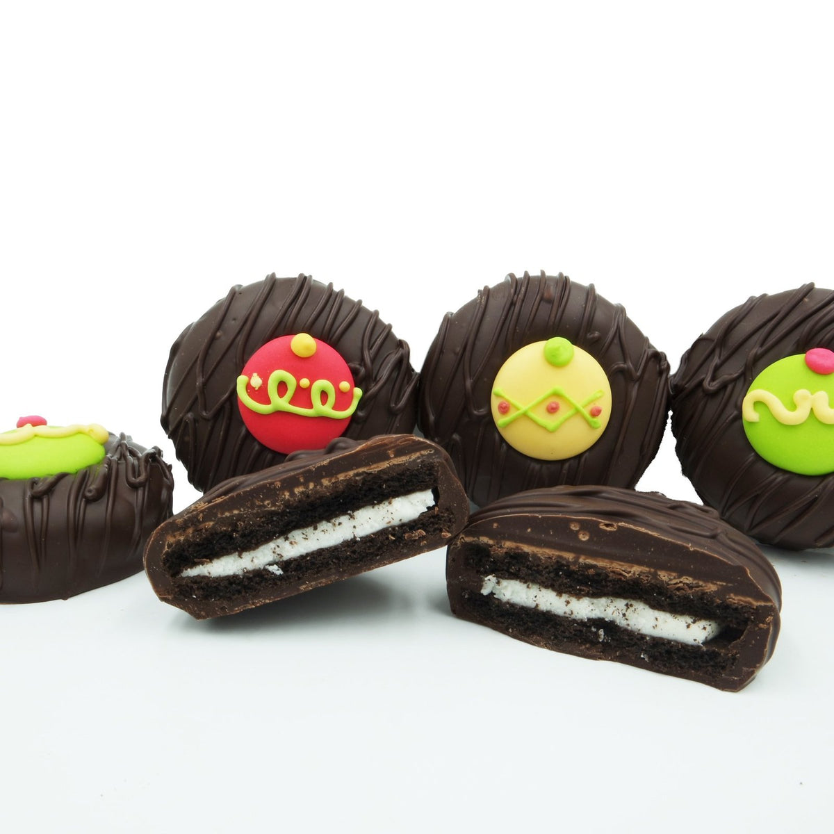 Philadelphia Candies Holiday Ornament Creme Filled Sandwich Cookies, D
