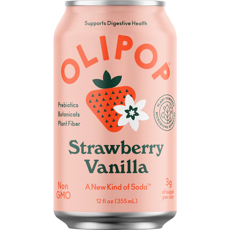 OLIPOP Strawberry Vanilla Prebiotic Soda, 12 fl oz — Philadelphia Candies