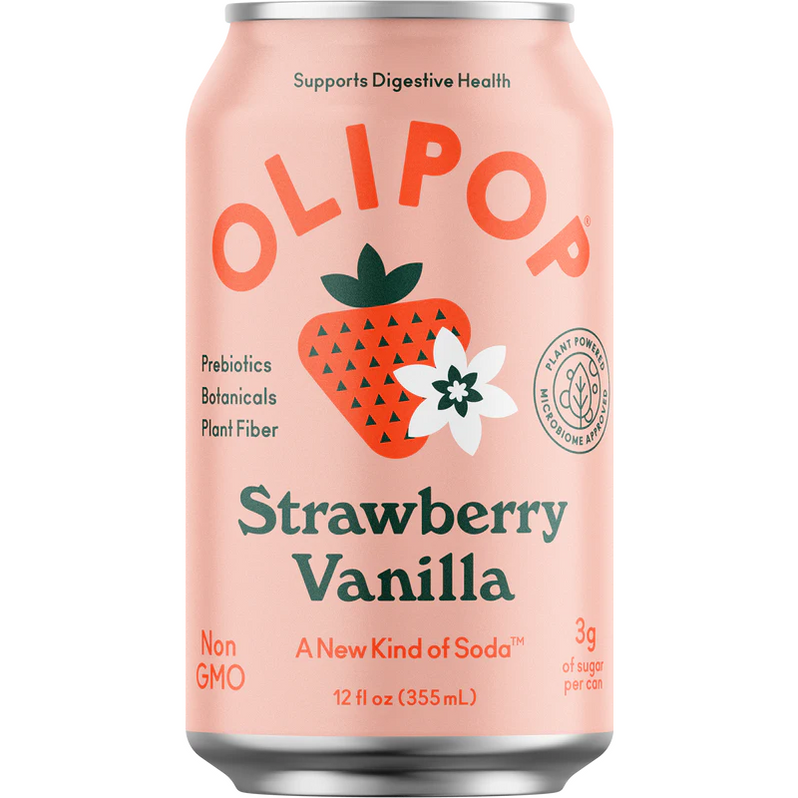 OLIPOP Strawberry Vanilla Prebiotic Soda, 12 fl oz — Philadelphia Candies