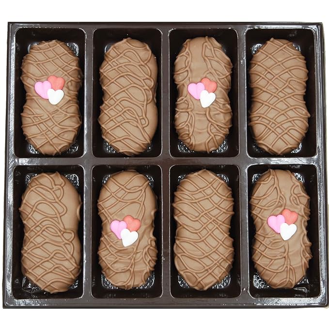 Philadelphia Candies, corazón, galletas de mantequilla de maní cubiertas de chocolate con leche, 8 onzas