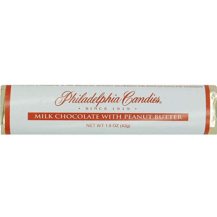 Philadelphia Candies Milk Chocolate Bar with Peanut Butter, 1.5 Ounce, Pack of 30
