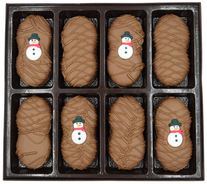 Philadelphia Candies, Snowman, Milk Chocolate Covered Peanut Butter Cookies, 8 Ounce