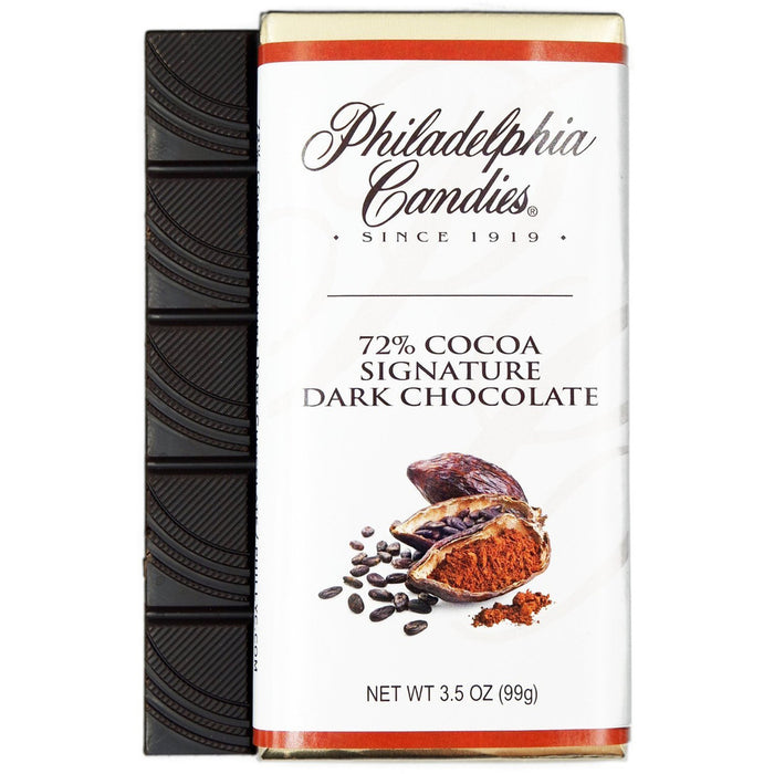 Philadelphia Candies 72% Cocoa Bittersweet Dark Chocolate Bar, 3.5 Ounce
